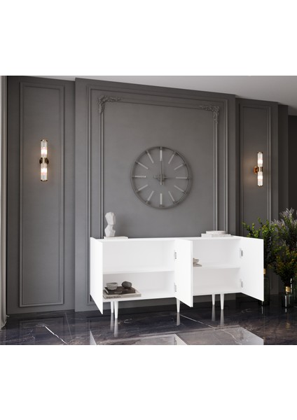 Capella Mdf 4 Kapaklı Raflı 140 Lık Konsol modelleri