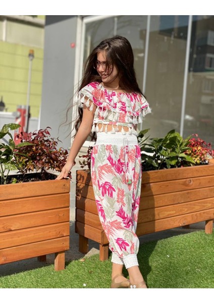 Yazlık Modern Bluz ve Şalvarlı Kız Çocuk Takım