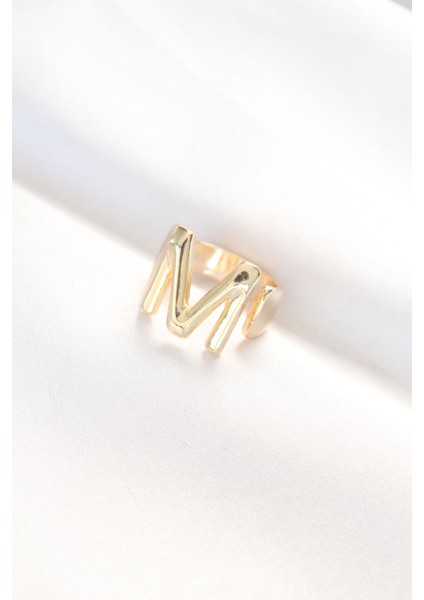 M Harfli Altın Renk Ayarlanabilir Yüzük fiyatları