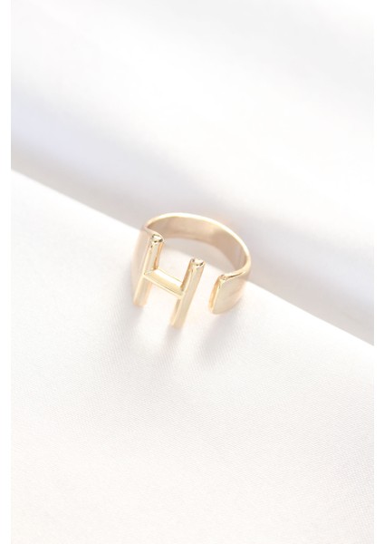 H Harfli Altın Renk Ayarlanabilir ÇELİK Yüzük fiyatları