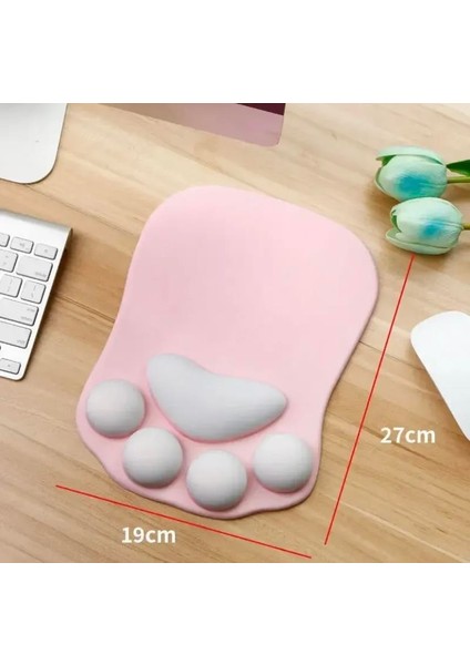 Pembe Kedi Patisi Bilek Destekli Mouse Pad