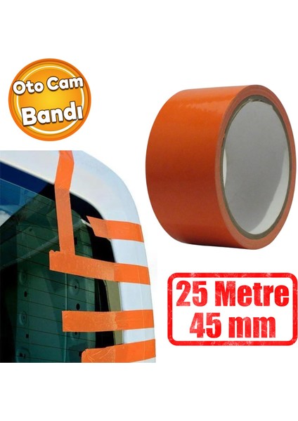 Araba Araç Oto Cam Sabitleme Tamir Montaj Bandı Iz Bırakmaz Maskeleme Güçlü Bant 45 mm x 25 Metre