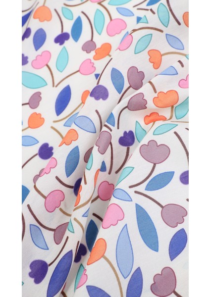 Çiçek Desenli Pembe Soft Eşarp 95X95 fiyatları