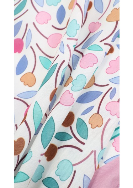 Çiçek Desenli Pembe Soft Eşarp 95X95 fiyatları