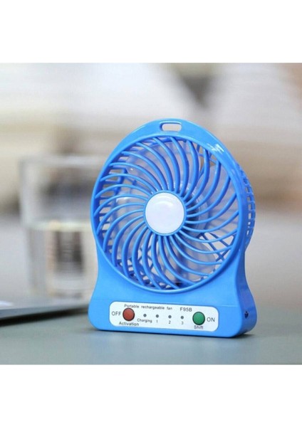Turuncu USB Şarjlı Masaüstü Fan 3 Kademeli Mini Şarjlı Fan Mobil Soğutucu Mini Fan Soğutucu