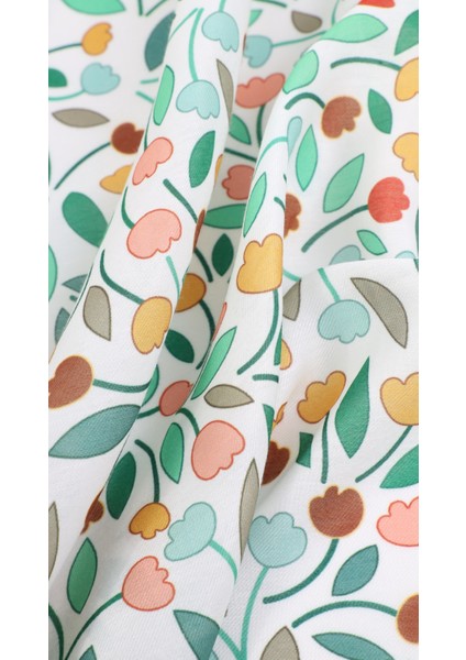 Çiçek Desenli Yeşil Soft Eşarp 95X95 fiyatları