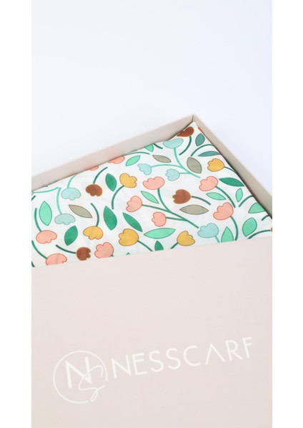 Çiçek Desenli Yeşil Soft Eşarp 95X95 modelleri