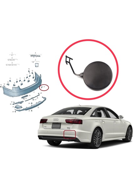 BSP1149 Audi A6 S6 C7 Avant Quattro A6L 4G5807441B Için Arka Çeki Demir Kapağı Astarlı modelleri