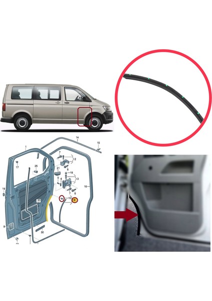 BSP1144-2 Vw Transporter T5 T6 T6.1 Caravelle Multivan 7H0837565 Için Ön Sağ Çamurluk Kapı Alt Fitili modelleri