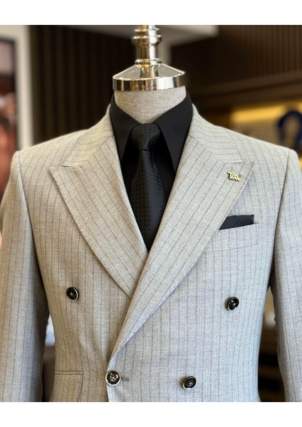 Italyan Stil Kruvaze Ceket Pantolon Takım Elbise Gril T12259 fiyatları