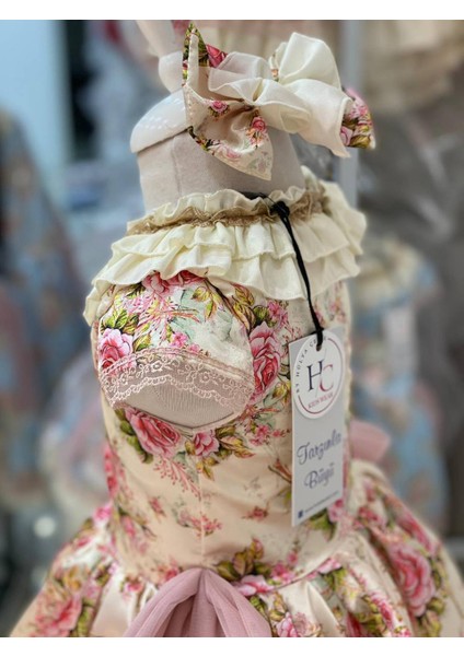 Kız Çocuk Çiçek Desenli Avangard Saray Elbisesi modelleri