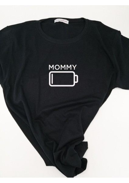 Bataryası Bitmiş Anne Tshirt Tasarımı Mommy Baskılı