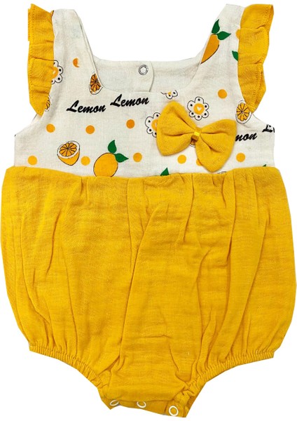 Bebek Limonlu Yazlık Kız Bebeksalopet Sarı