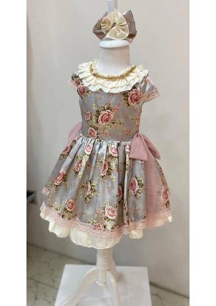 Kız Çocuk Çiçek Desenli Avangard Saray Elbisesi fiyatları