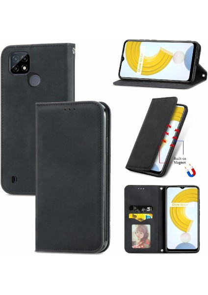 Realme C21Y Deri Kılıf Fermuar Basit Iş Kordon Cüzdan Için Kılıf (Yurt Dışından) fiyatları