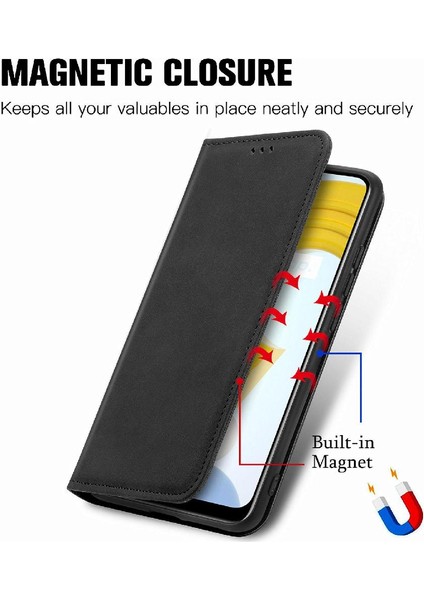 Realme C21Y Deri Kılıf Fermuar Basit Iş Kordon Cüzdan Için Kılıf (Yurt Dışından) modelleri