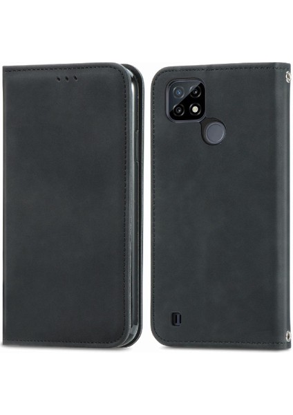 Realme C21Y Deri Kılıf Fermuar Basit Iş Kordon Cüzdan Için Kılıf (Yurt Dışından) indirimleri