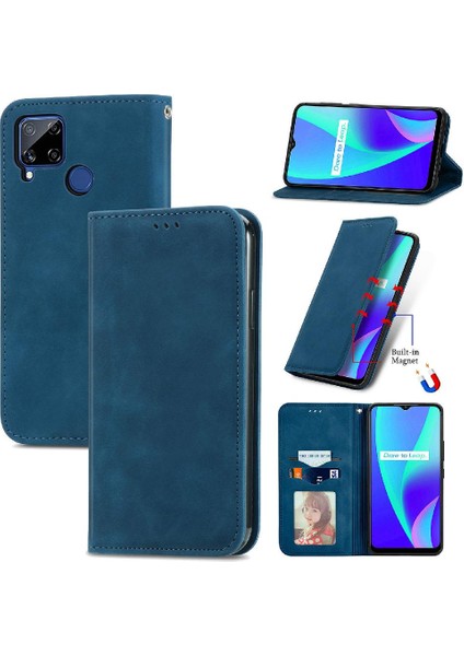 Realme C15 Kordon Basit Iş Fermuar Deri Çanta Cüzdan (Yurt Dışından) fiyatları