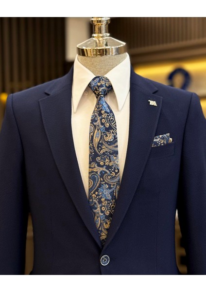 İtalyan stil slim fit torba cep erkek ceket lacivert T12224 fiyatları