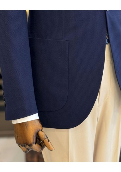 İtalyan stil slim fit torba cep erkek ceket lacivert T12224 indirimleri