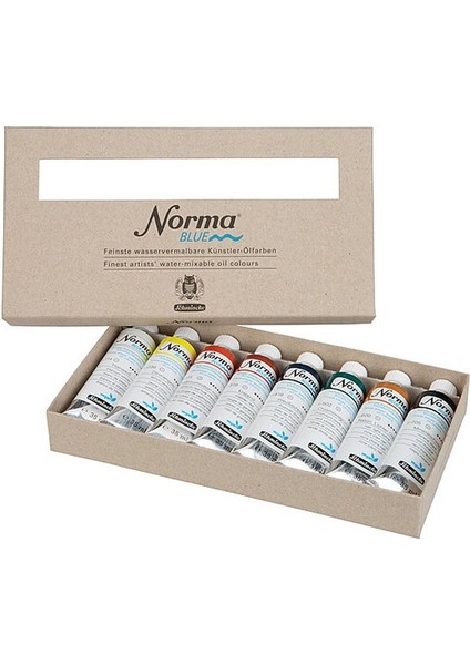 Norma Blue Sulandırılabilir Yağlı Boya Seti 8 Renk x 35 ml