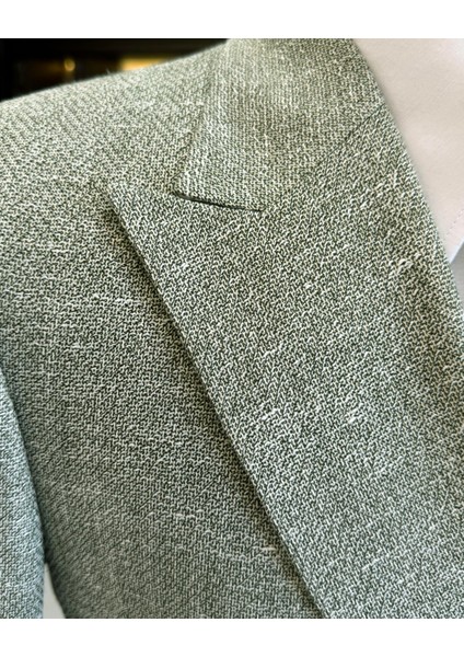 Italyan Stil Slim Fit Kruvaze Erkek Ceket Yeşil T12218 modelleri