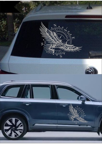 Pusula Offroad Kartal Kamp Karavan Oto Araba Sticker Q16 fiyatları