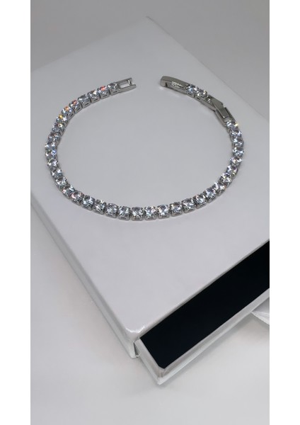 3mm Rhodium Suyolu Bileklik