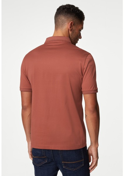 Marks & Spencer Saf Pamuklu Kısa Kollu Polo Yaka T-Shirt