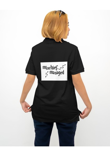 Mischief Siyah Pamuklu Oversize Tişört (Unisex) L