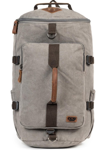 Sırt Çantası ve Valiz Çantası Iki Işlev, Bir Kanvas Kumaş Çanta Gri