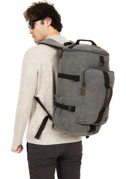 Sırt Çantası ve Valiz Çantası Iki Işlev, Bir Kanvas Kumaş Çanta Gri fiyatları