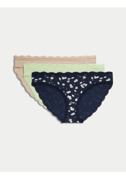 3'lü Dantelli Bikini Külot Seti