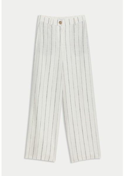 Yüksek Bel Wide Leg Keten Pantolon fırsatları