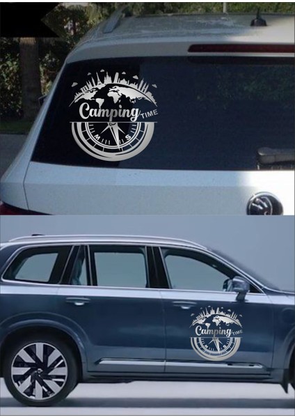 Pusula Karavan Kamp Offroad Camping Time Pusula Karavan Araba Oto Sticker Q55
