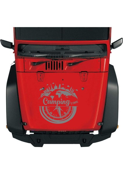 Pusula Karavan Kamp Offroad Camping Time Pusula Karavan Araba Oto Sticker Q55
