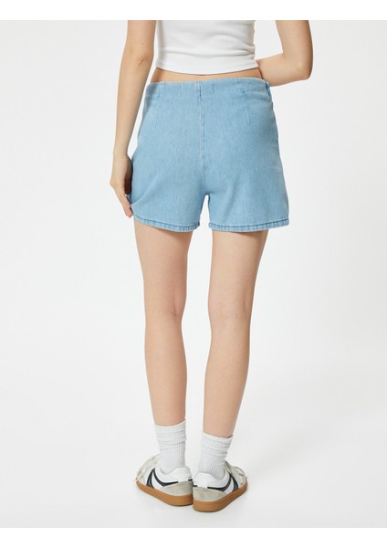 Mini Kot Şort Etek Drape Detaylı Relax Fit fırsatları