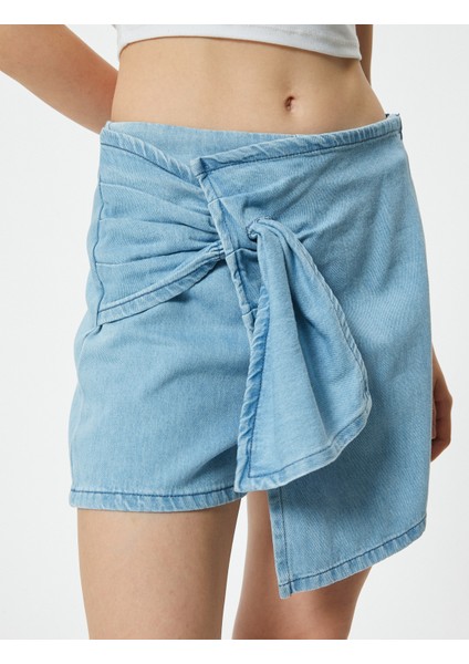 Mini Kot Şort Etek Drape Detaylı Relax Fit indirimleri