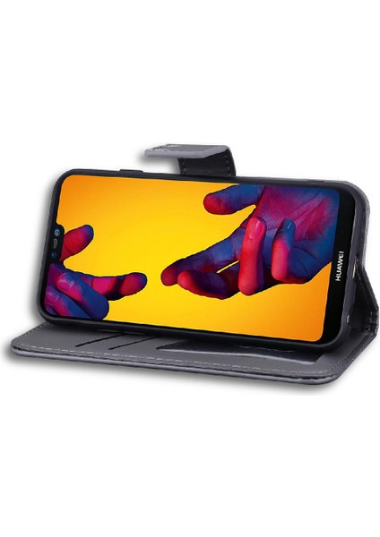 Huawei P20 Lite Için Flip Case Kapak Cüzdan Deri Kılıf Basit (Yurt Dışından)