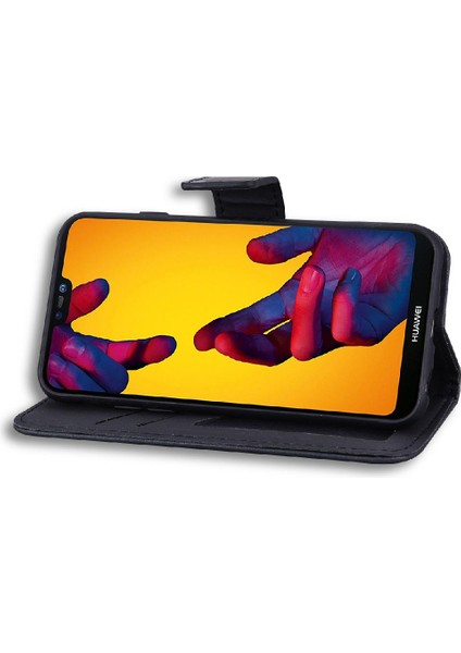 Huawei P20 Lite Için Flip Case Kapak Cüzdan Deri Kılıf Basit (Yurt Dışından)