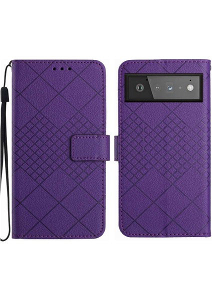 Google Piksel 6 Için Flip Case Manyetik Kapak Elmas El Pu ile Kabartmalı (Yurt Dışından)