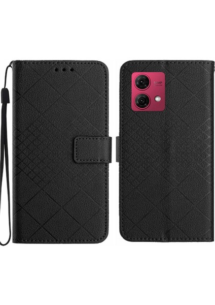 Motorola Moto G84 Için Flip Case El Kayışı Cüzdan ile 5g Elmas Kabartmalı (Yurt Dışından)