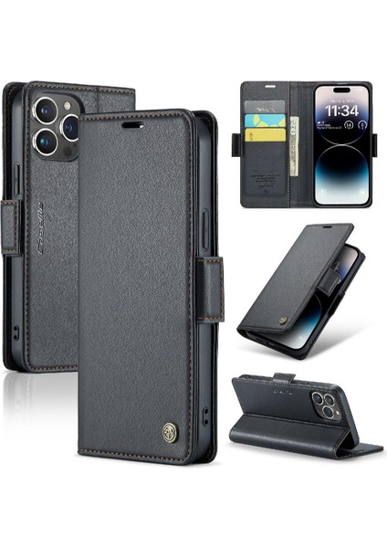 IPhone 14 Pro Max Darbeye Dayanıklı Durumda Anti Dolandırıcılık Cüzdan Durumda (Yurt Dışından)
