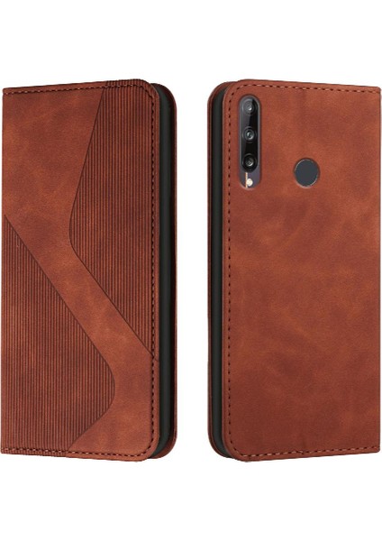 Huawei P40 Lite E Pu Deri Cüzdan Kickstand Manyetik Kart Yuvaları Için Kılıf (Yurt Dışından)