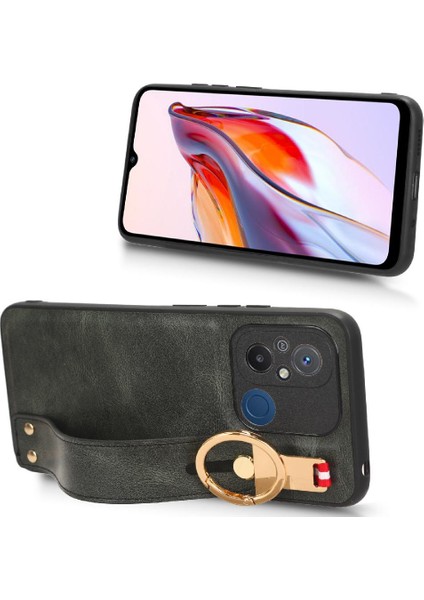Xiaomi Redmi 12C Uyumluluk Bilek Kayışı Premium Pu Deri Için Kılıf (Yurt Dışından)