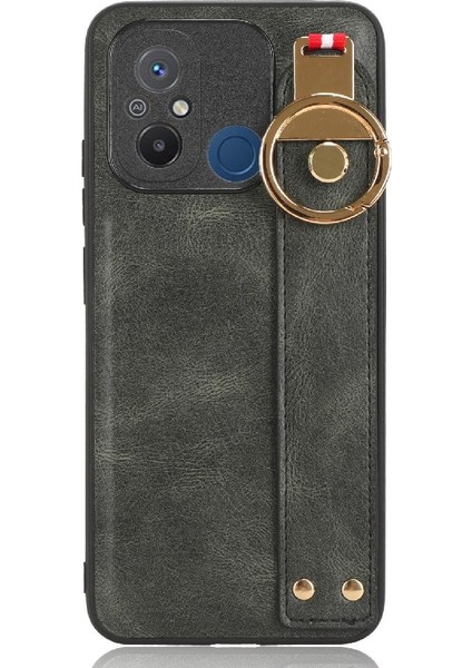 Xiaomi Redmi 12C Uyumluluk Bilek Kayışı Premium Pu Deri Için Kılıf (Yurt Dışından)