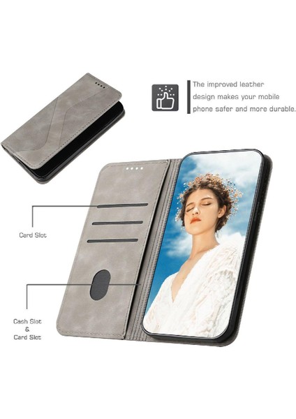 IPhone 14 Için Kılıf Pro Max Kart Yuvaları Tutucu Cüzdan Kickstand Pu Deri (Yurt Dışından)