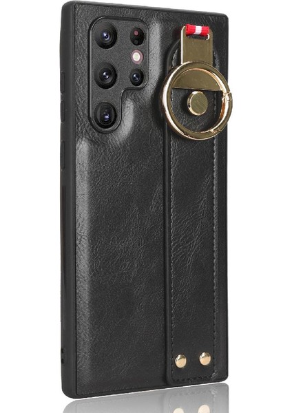 Samsung Galaxy S22 Ultra Bilek Kayışı Premium Pu Deri Kılıf (Yurt Dışından) fırsatları