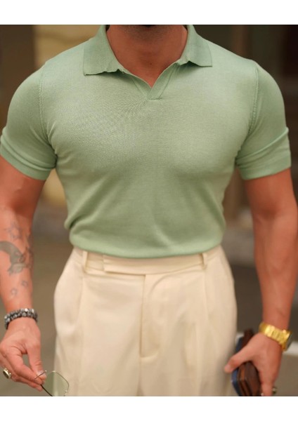Erkek Patlı Kısa Kollu Polo Yaka Triko T-Shirt fiyatları