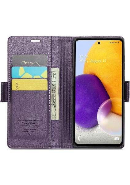 Samsung Galaxy A72 Kart Yuvası Darbeye Dayanıklı Durumda Cüzdan Durumda (Yurt Dışından)